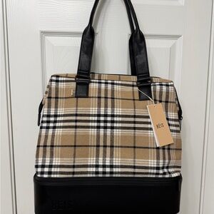 BÉIS Mini Weekender Plaid Travel Bag (limited edition) New With Tags